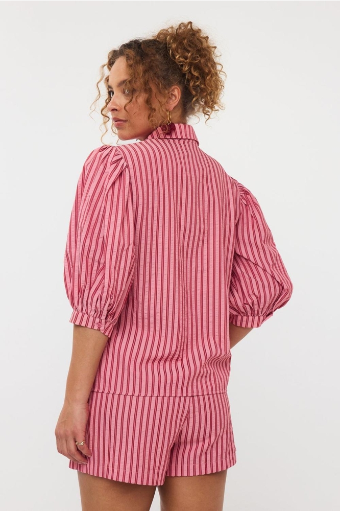 BLOUSE ANNIE HSS2508 10139 PINK/ DARK RED